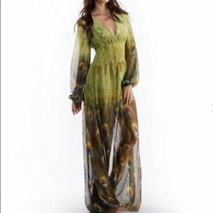 Gracia's V-Neck Maxi Chiffon Dress , S